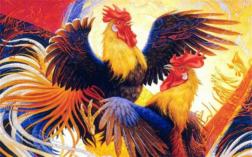 Ilustrasi suasana permainan sabung ayam
